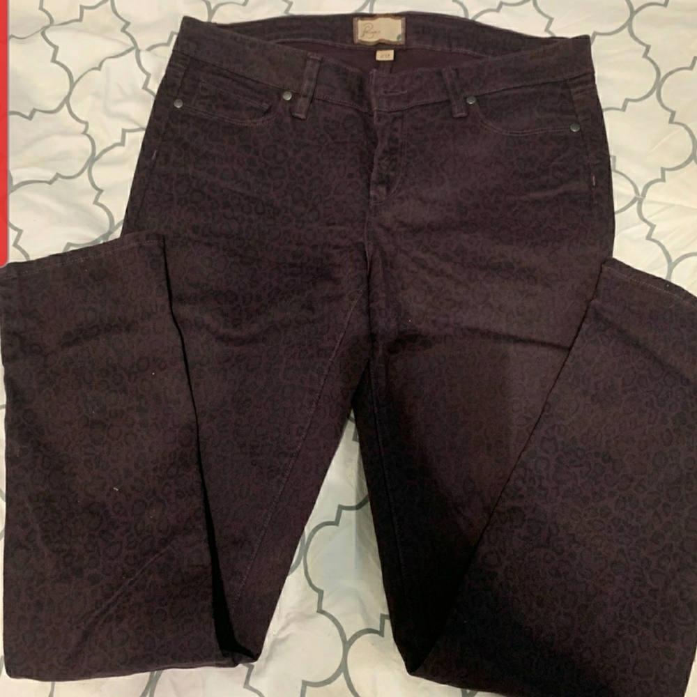 PAIGE Women's Skinny Jeans in Deep Plum - Picture 2 of 8